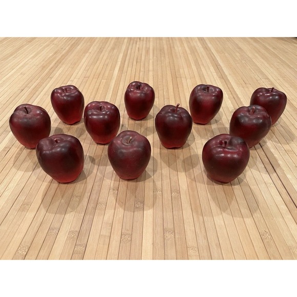 Set of 11 Realistic Medium Faux Red Apples Farmhouse Cottage Fall Decor - Picture 1 of 5